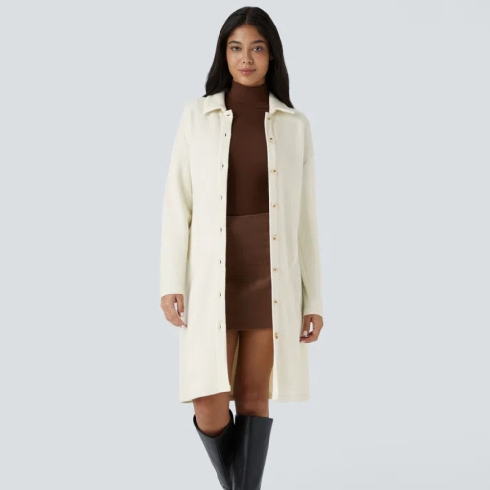 NWT HALARA Collared Button Long Sleeve Belted Midi Casual Dress
(SIZE: XS)